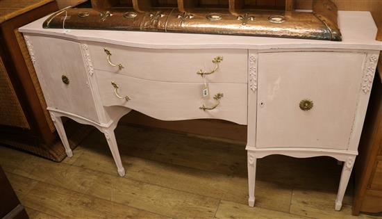 A painted serpentine sideboard W.175cm